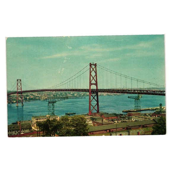 Vintage Postcard Angus L Macdonald Memorial Bridge Nova Scotia Halifax Dartmouth - Picture 1 of 2